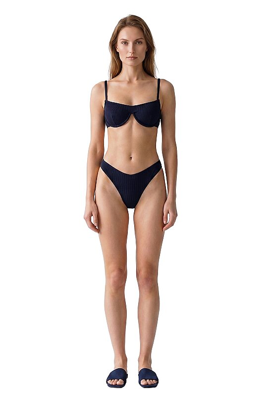 Balenli Bikini Üst Siyah - Roman