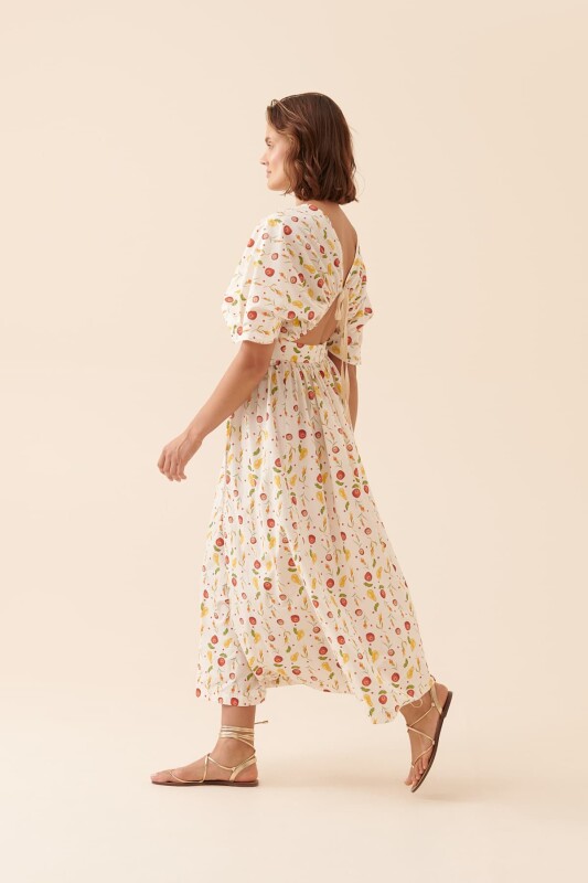 Yakası Açık Kısa Kollu Elbise Standart Renk - 2