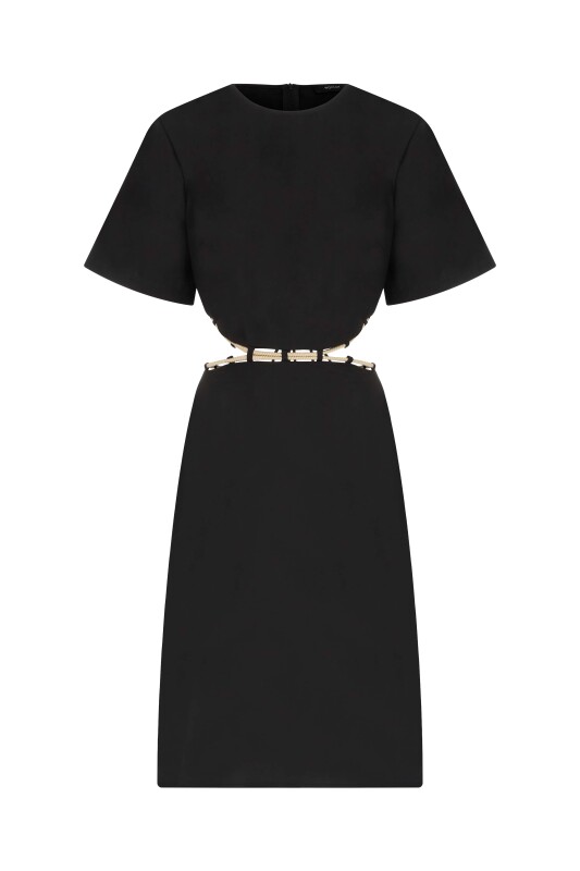 Midi Boy Elbise Siyah - 4