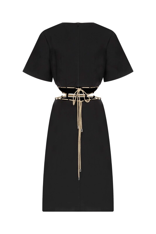 Midi Boy Elbise Siyah - 5