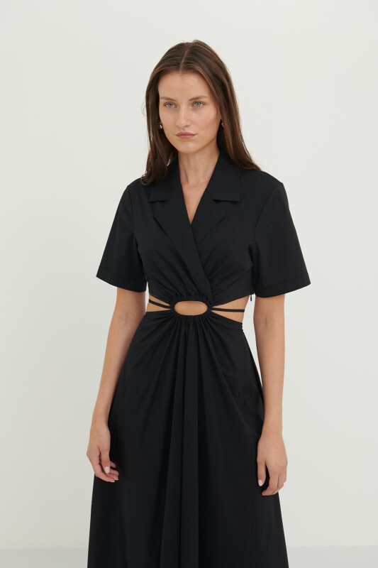 Kısa Kollu Elbise Siyah - 3