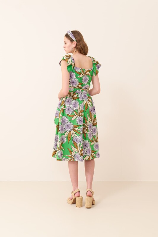 Kruvaze Görünümlü Midi Boy Elbise Standart Renk - Roman (1)