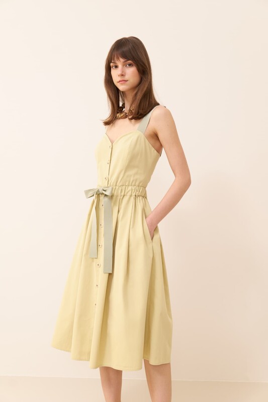 Askılı Elbise Yağ Yeşili - 3