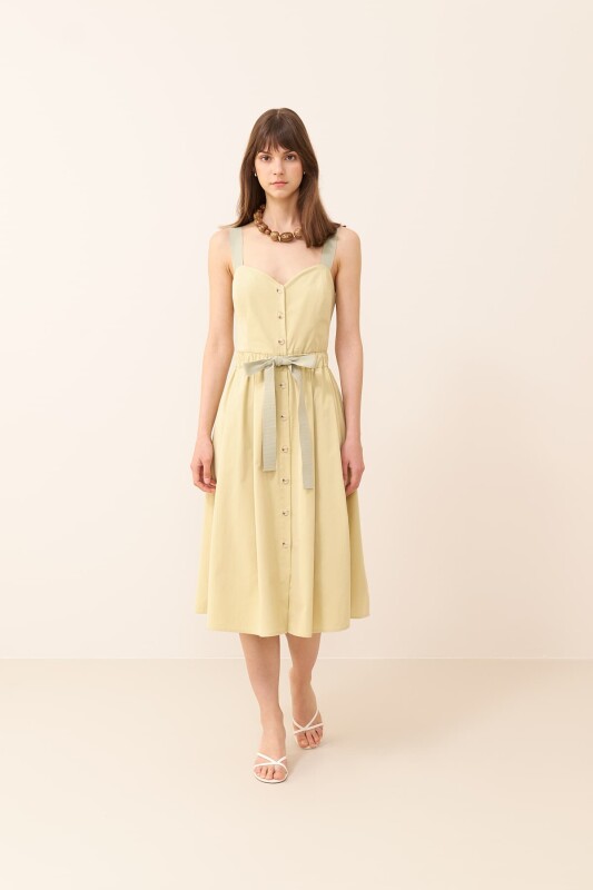 Askılı Elbise Yağ Yeşili - 1