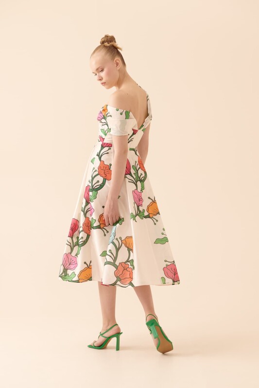 Pileli Midi Boy Elbise Standart Renk - 2