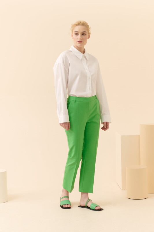 Yarım Paça Pantolon Yeşil - 3