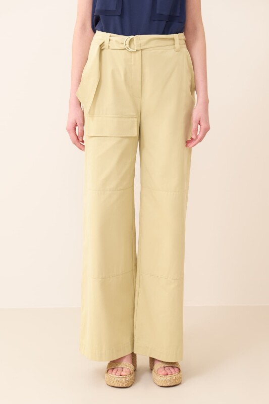  Geniş Paça Pantolon Yağ Yeşili - 3
