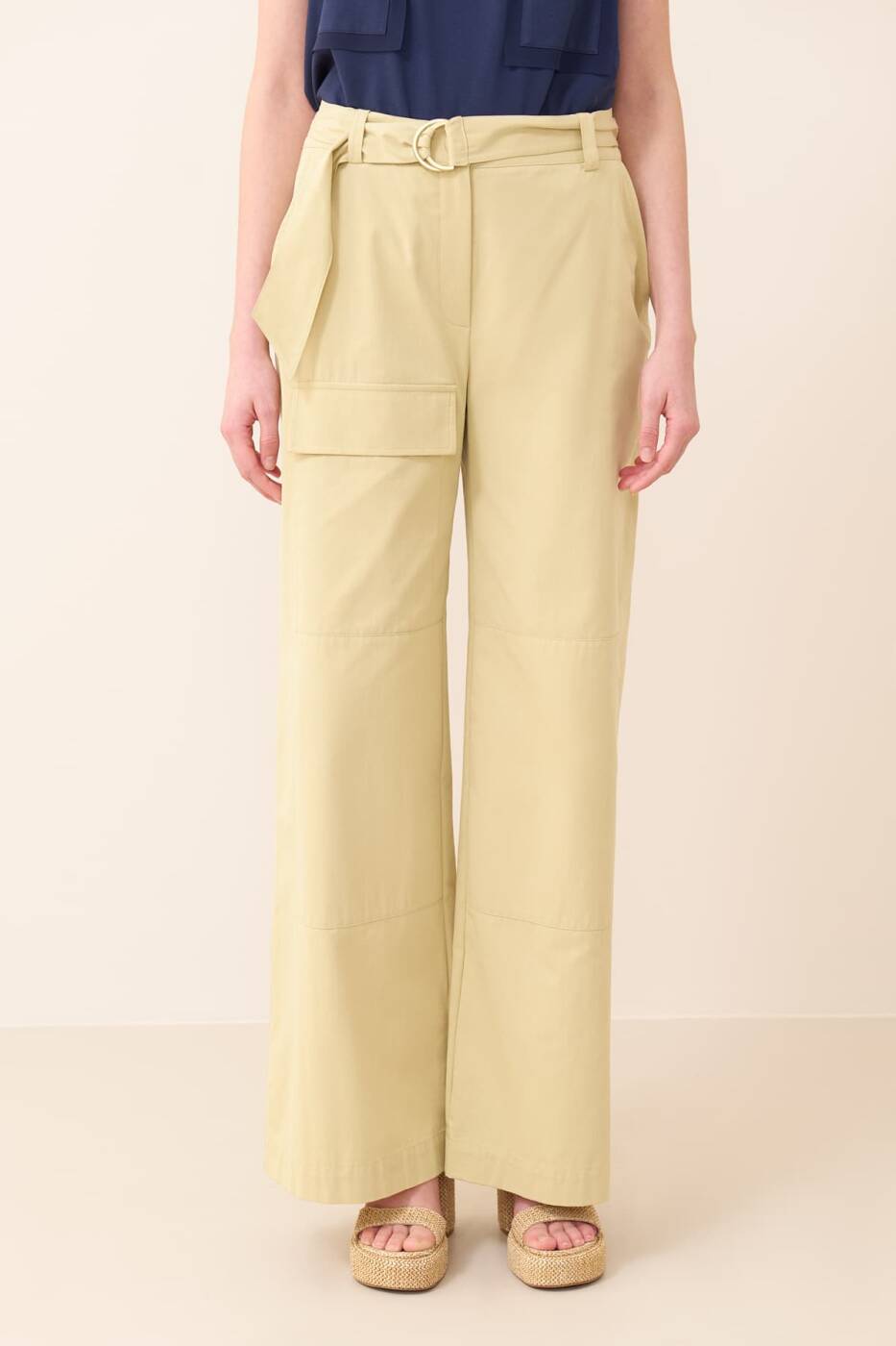  Geniş Paça Pantolon Yağ Yeşili - 3