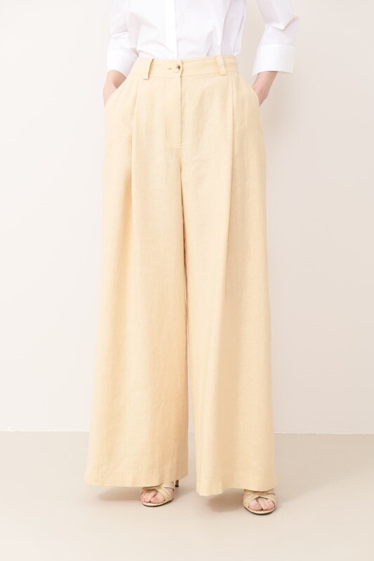 Geniş Paça Pantolon Naturel - Roman (1)