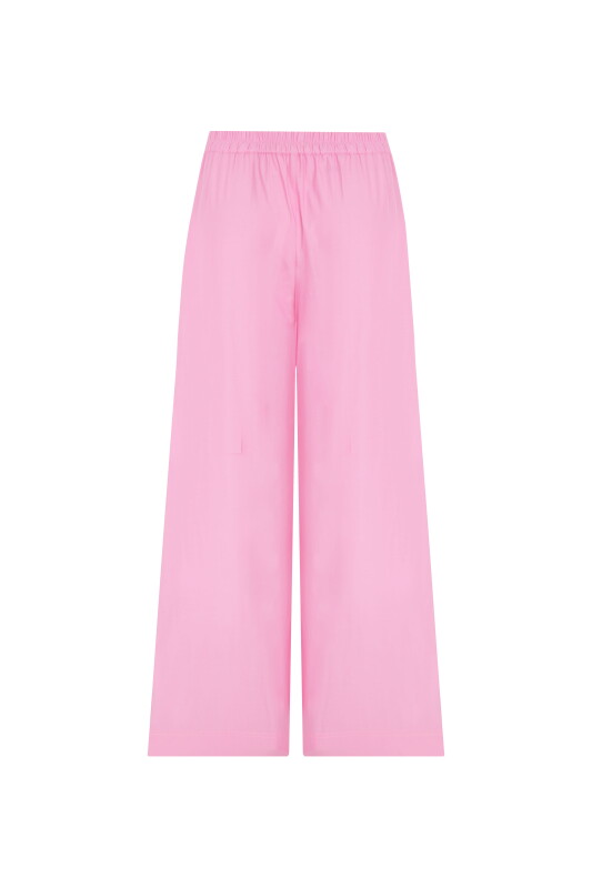 Yanları Cepli Geniş Paça Pantolon Pembe - 5