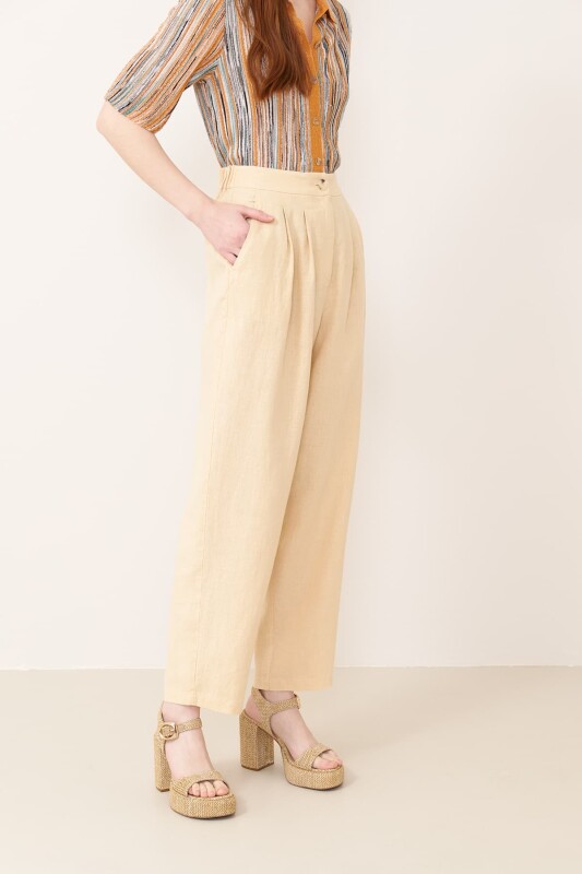 Astarlı Pantolon Naturel - 3