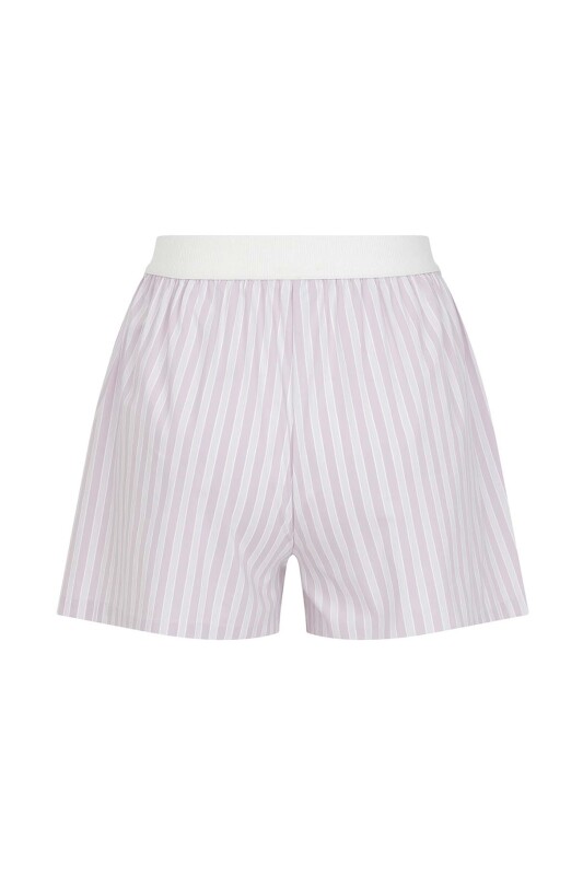 Çizgili Şort Lila - 5