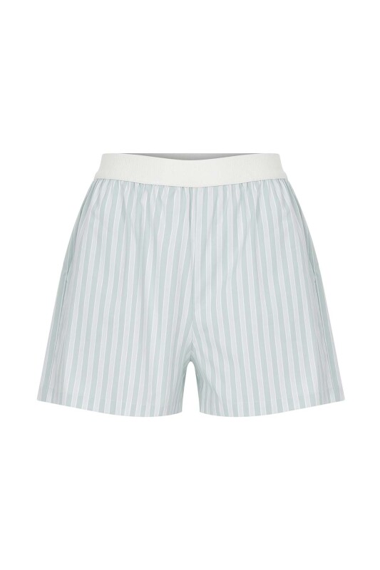 Çizgili Şort Mint - 4