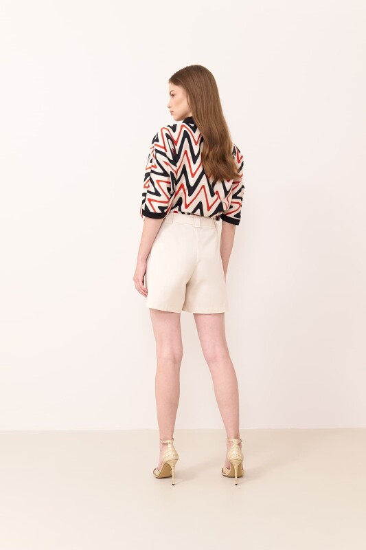 Cep Detaylı Şort Bej - 2