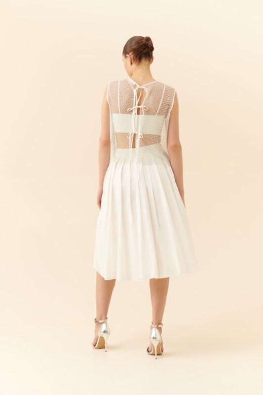 Fileli Askılı Bluz Beyaz - Roman (1)