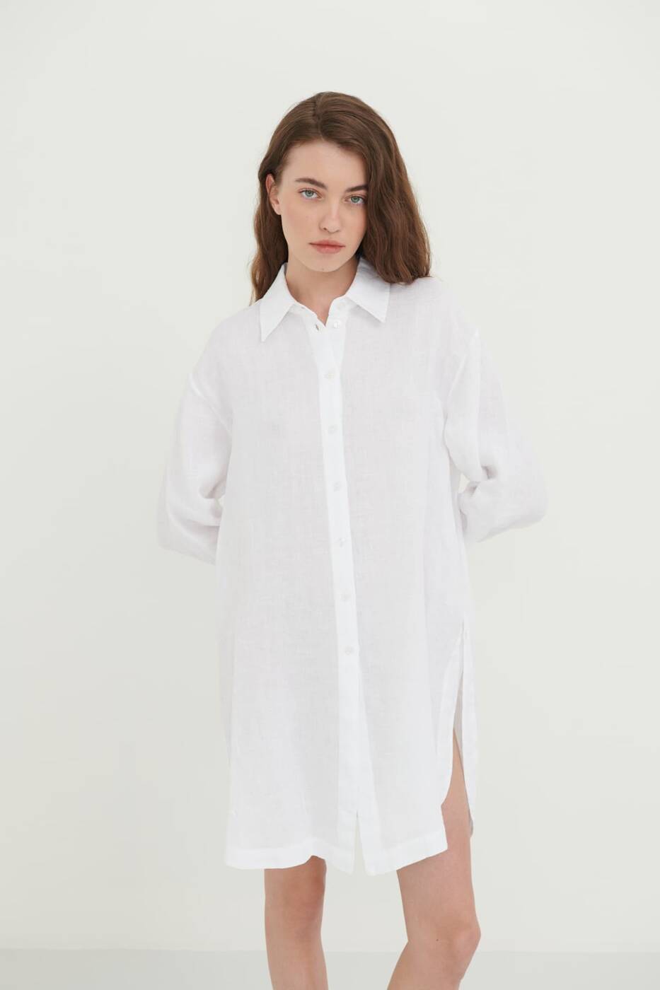 Düğmeli Tunik Beyaz - 3