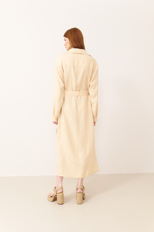 Düğmeli Cepli Tunik Naturel - 2