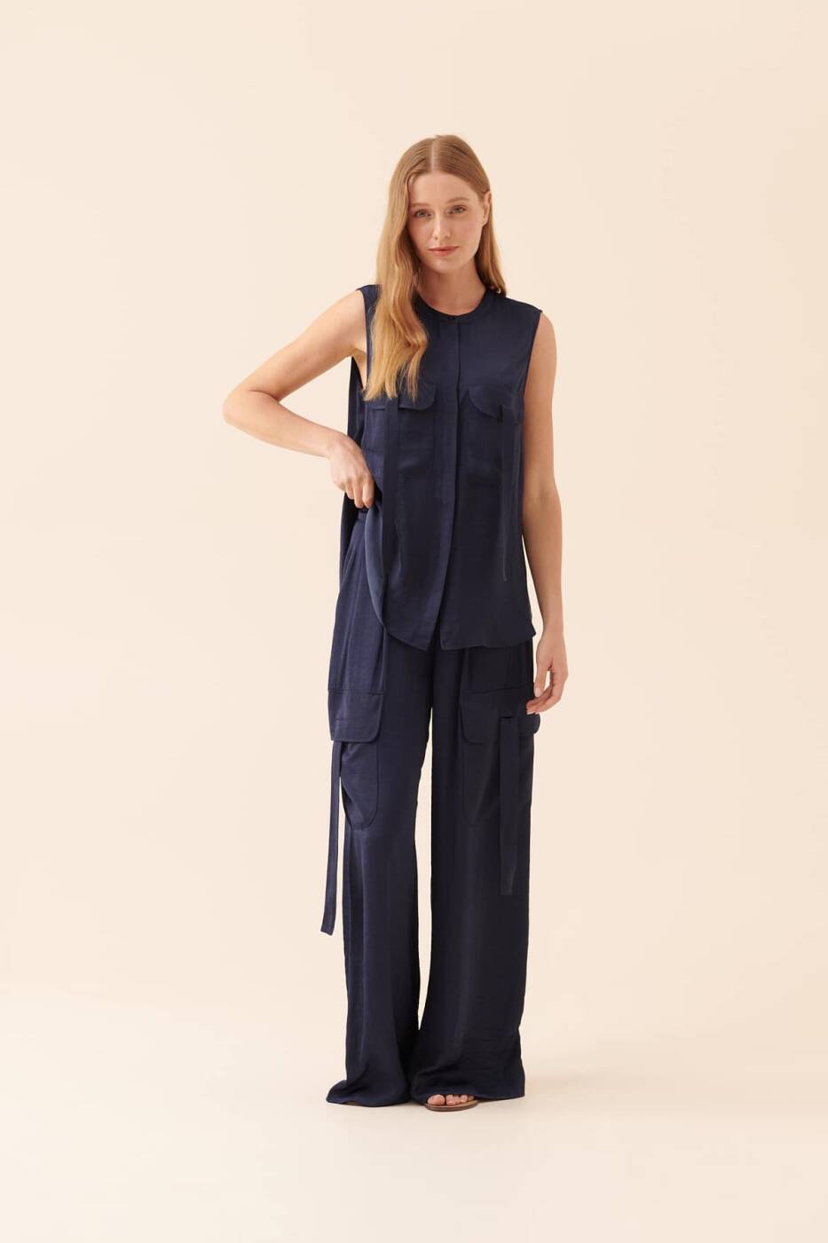 Kolsuz Cepsiz Gömlek Lacivert - 3