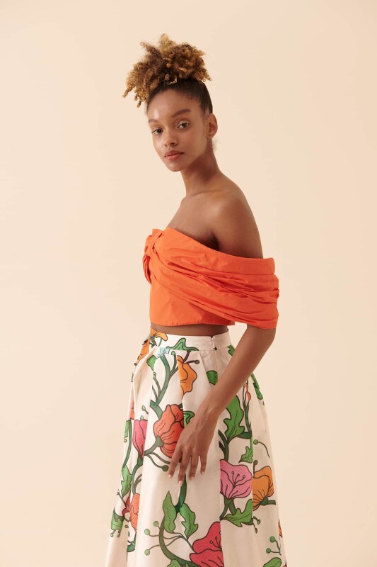 Omuzları Açık Büstiyer Oranj - 3