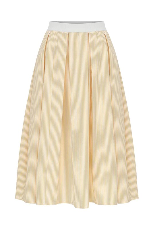 Midi Boy Pileli Etek Standart Renk - 4