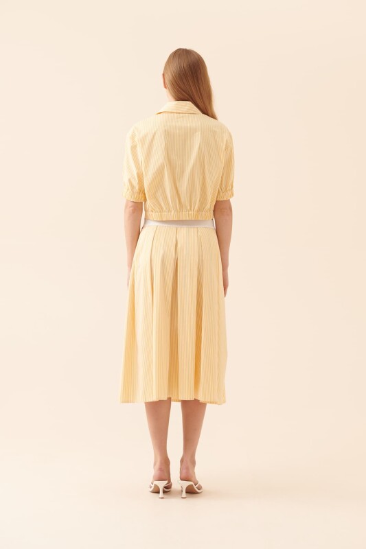 Midi Boy Pileli Etek Standart Renk - 2