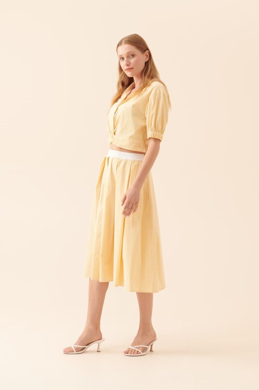 Midi Boy Pileli Etek Standart Renk - 3