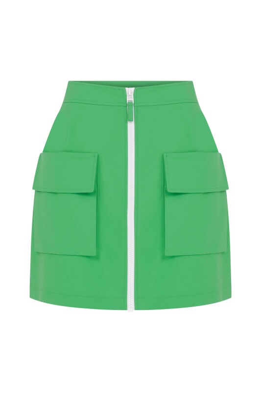 Cep Detaylı Etek Yeşil - 4