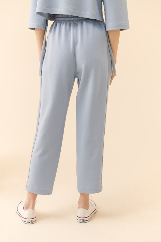 Beli Bağlamalı Pantolon Mavi - 2