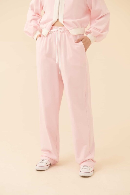 Beli Bağlamalı Pantolon Pembe - 3