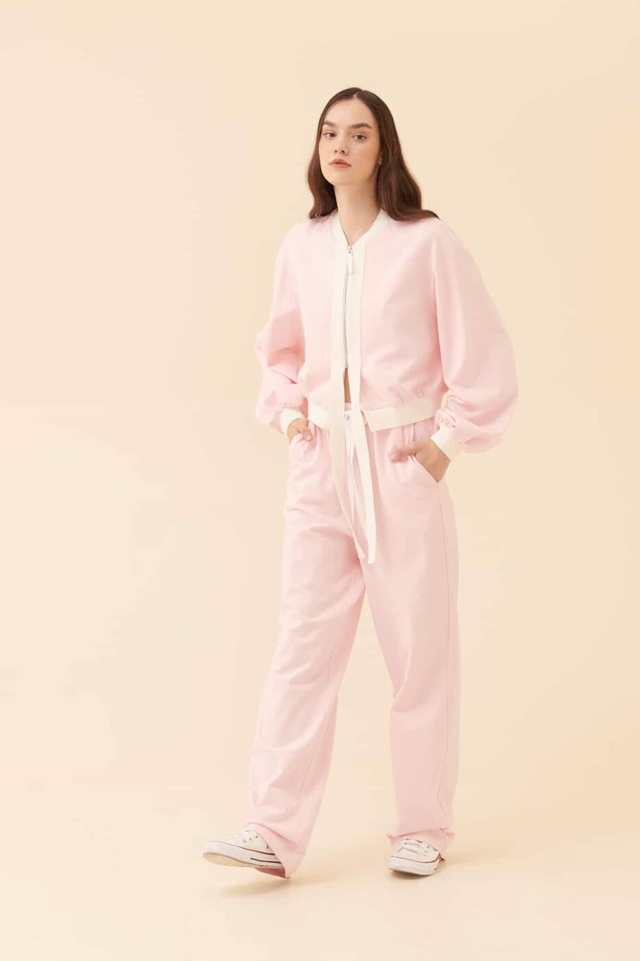 Beli Bağlamalı Pantolon Pembe - 1