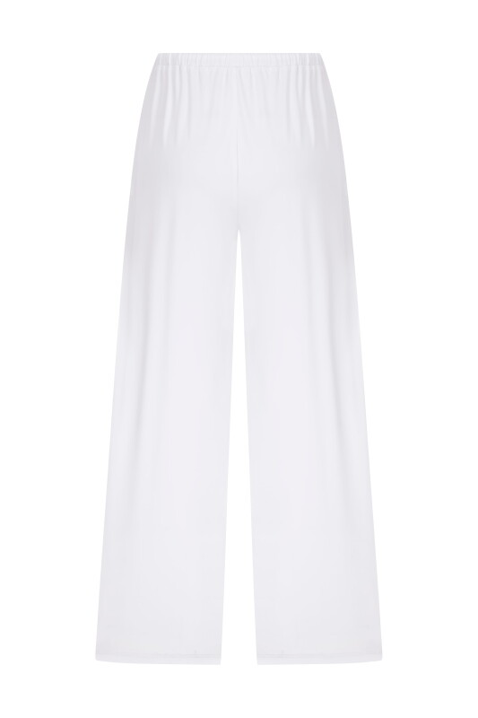 Geniş Paça Pantolon Beyaz - 4