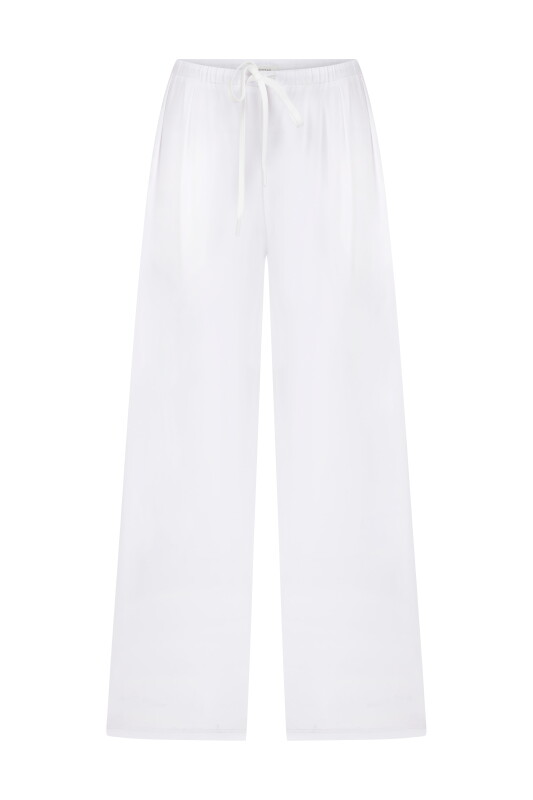 Geniş Paça Pantolon Beyaz - 3