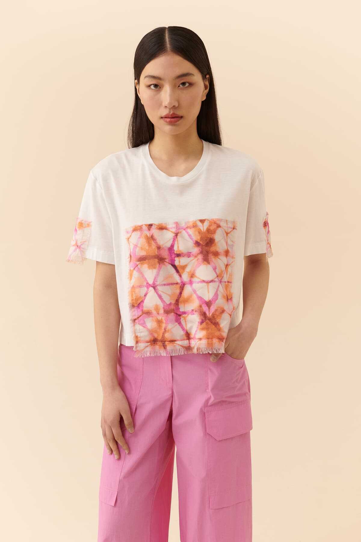 Bisiklet Yaka T-Shirt Ekru