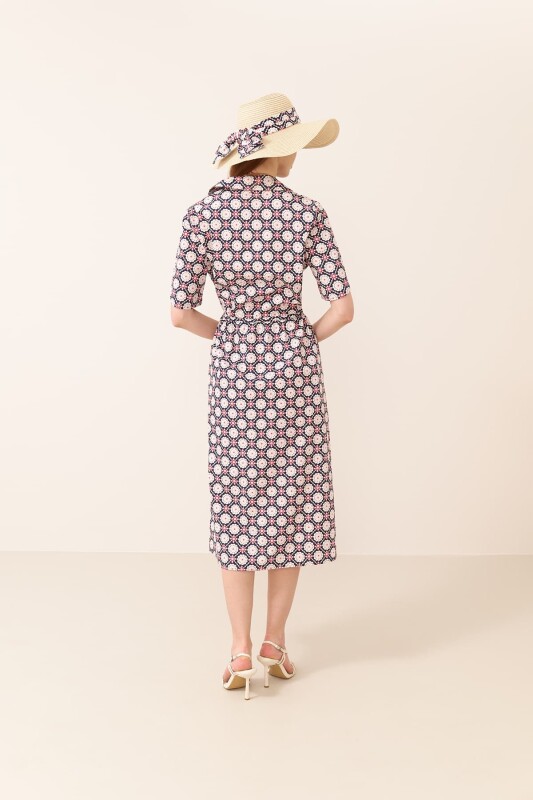 Patterned Poplin Midi Dress Original - Roman (1)