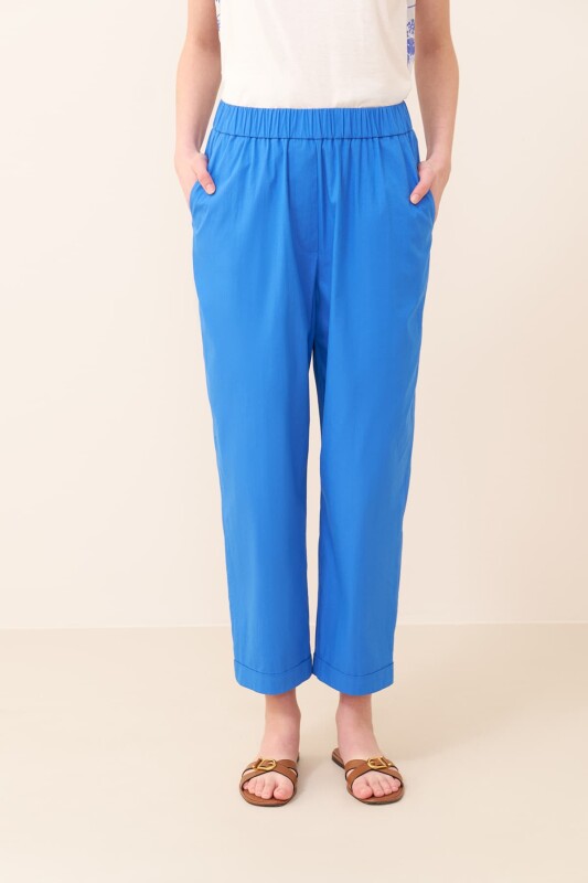 Beli Lastikli Pantolon Mavi - 3