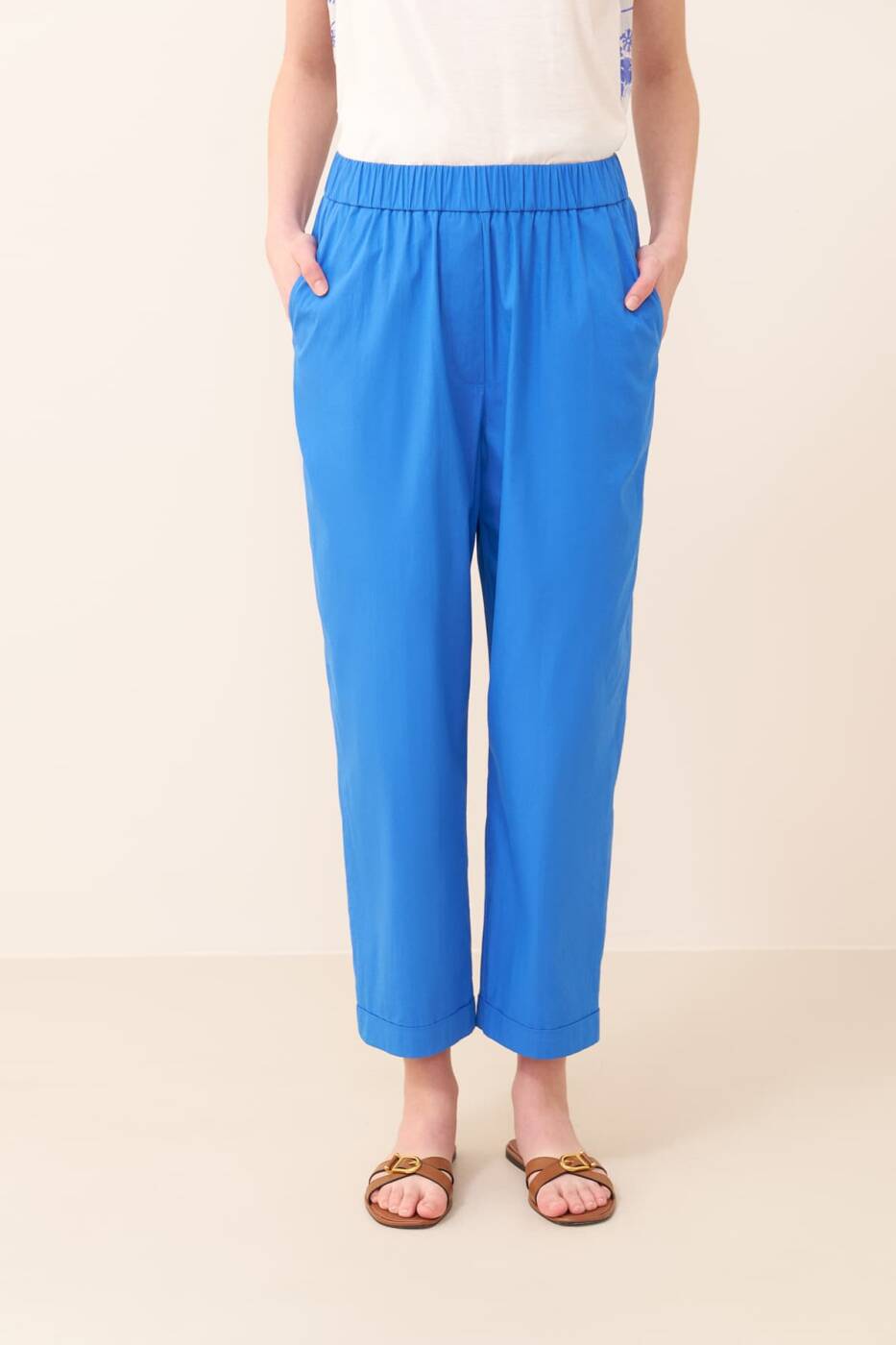 Beli Lastikli Pantolon Mavi - 3