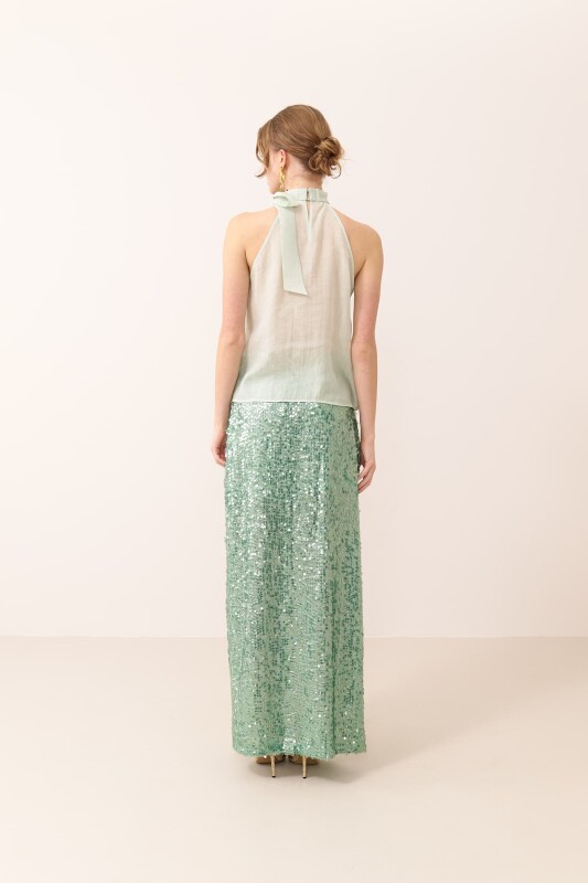 Embroidered Blouse Light Green - Roman (1)