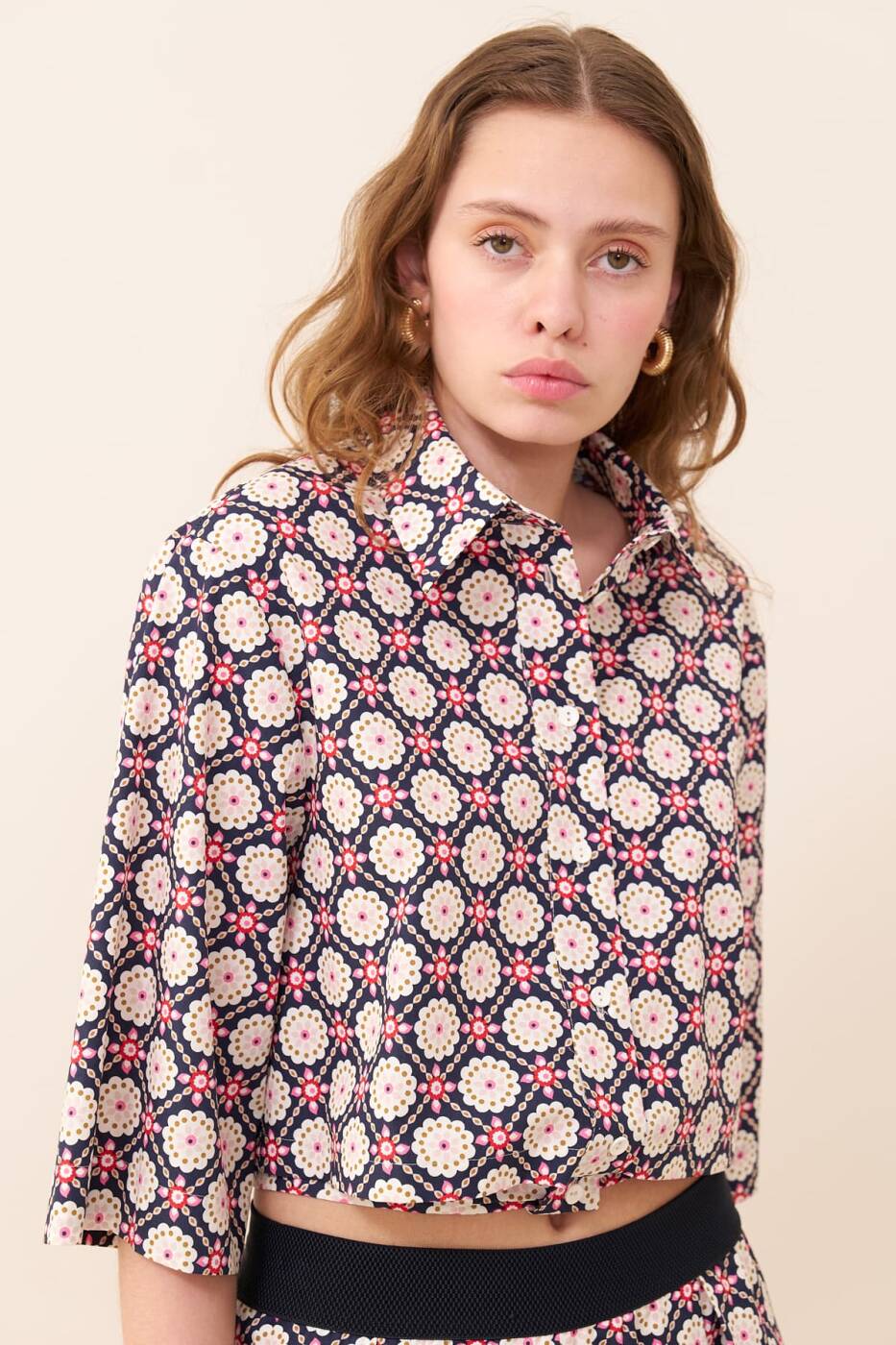 Patterned Poplin Shirt Original - 1