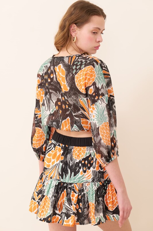 Tie Waist Balloon Sleeve Shirt Original - Roman (1)