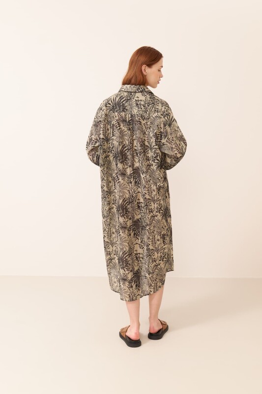 Midi Boy Gömlek Elbise Standart Renk - 2