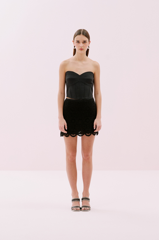 Korse Tipli Straplez Keten Büstiyer Siyah - 5