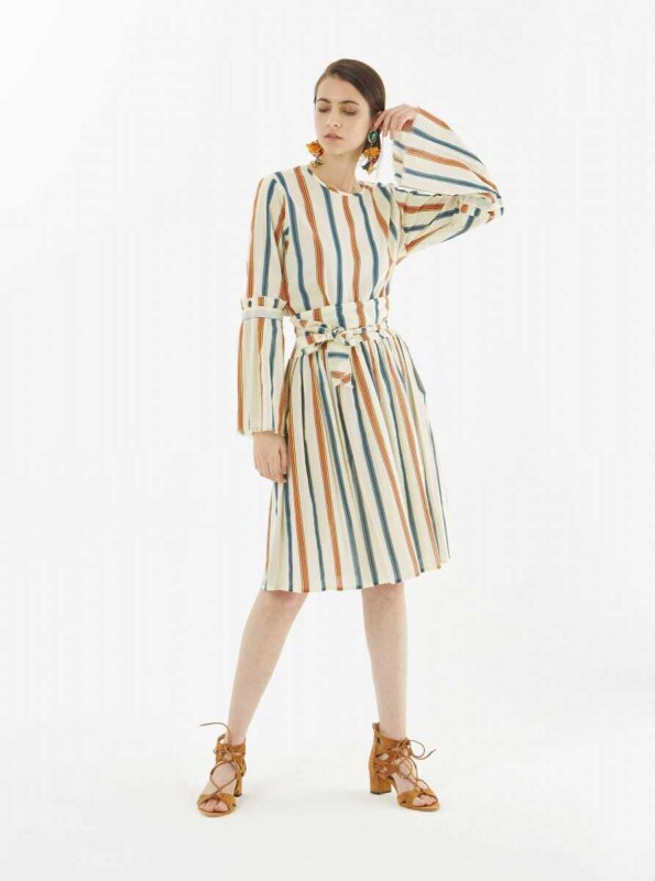 Çizgili Bluz Krem - 3