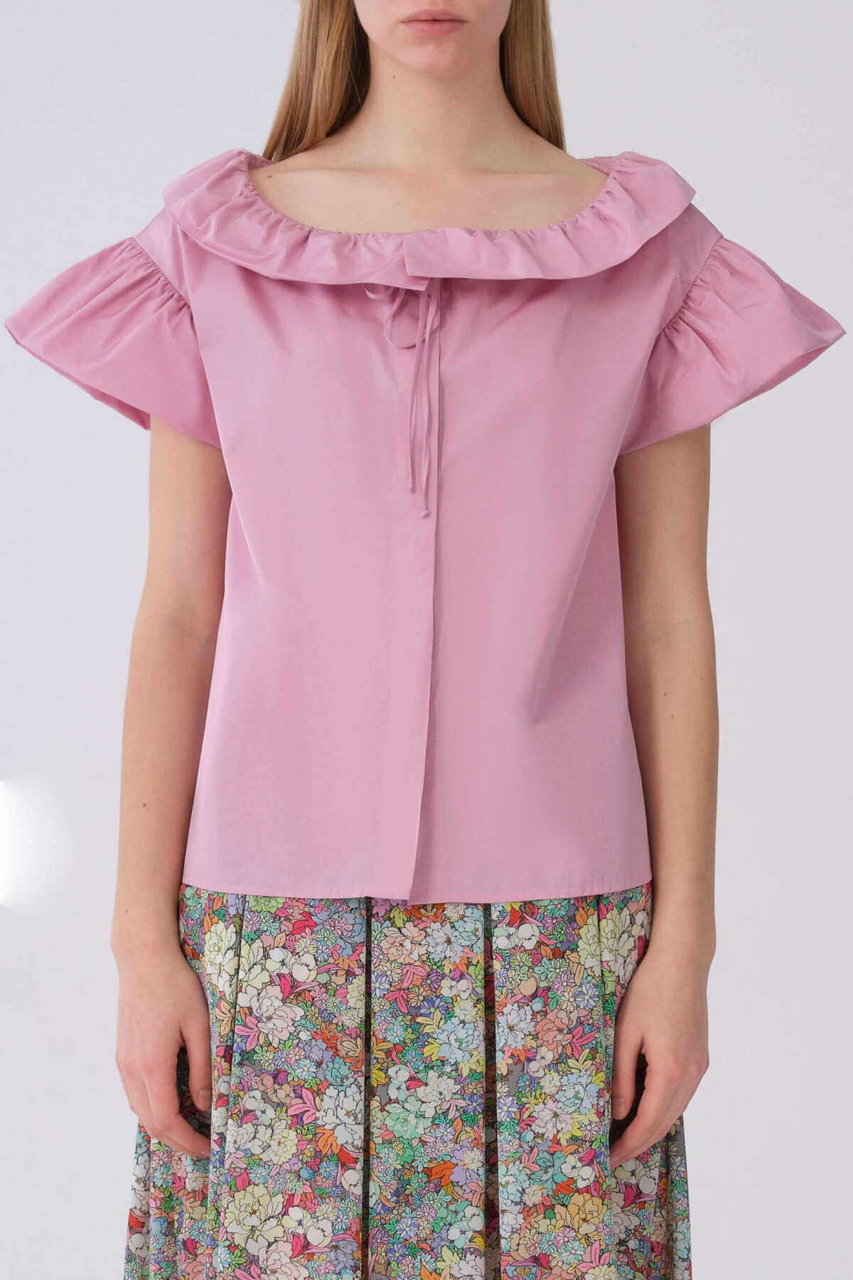 Yaka Detaylı Bluz Pembe