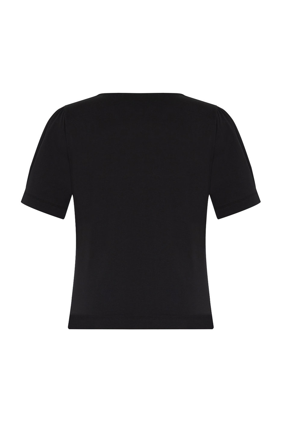 Yaka Detaylı T-shirt Siyah - 5