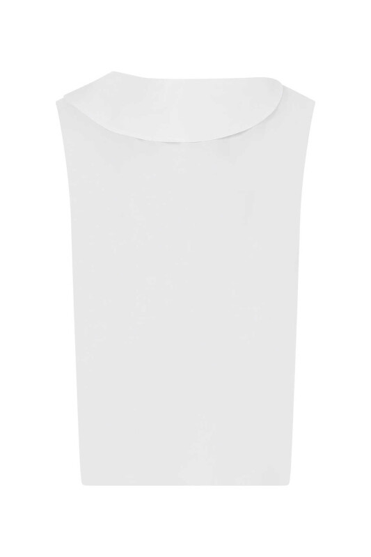 Yakalı Bluz Beyaz - 5