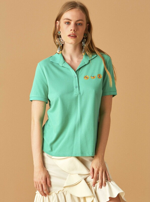 Yakalı T-Shirt Yeşil - 3