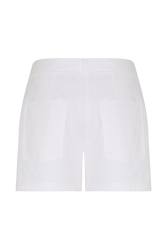 Yan Cepli Şort Beyaz - 6