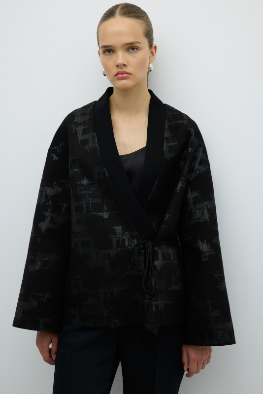 Yandan Kordon Bağcıklı Kruvaze Kap Siyah - Roman