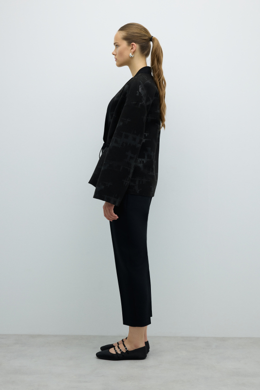 Yandan Kordon Bağcıklı Kruvaze Kap Siyah - 4