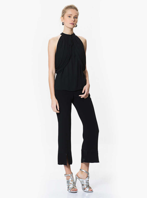 Yırtmaç Detaylı Pantolon Siyah - 3